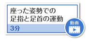 座った姿勢での足指と足首の運動