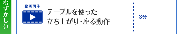 テーブルを使った立ち上がり・座る動作