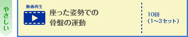 座った姿勢での骨盤の運動